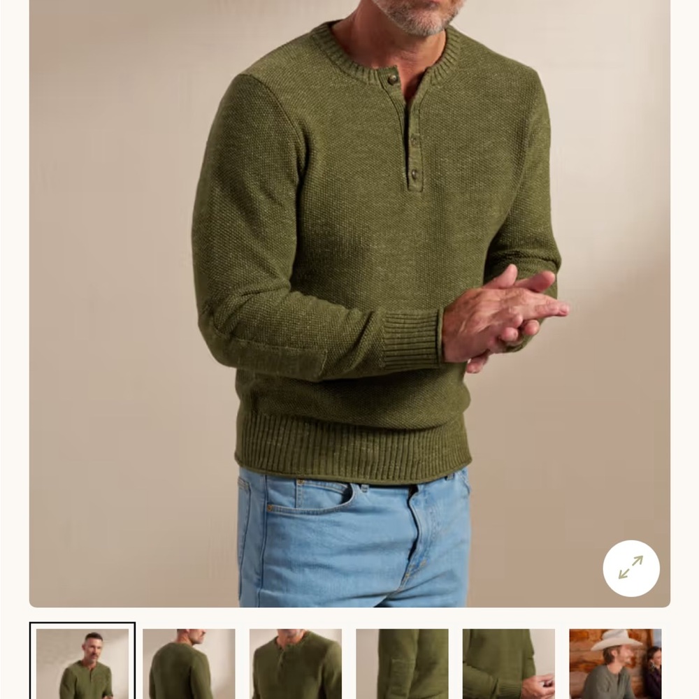 Men's NAVY Henley Sweater